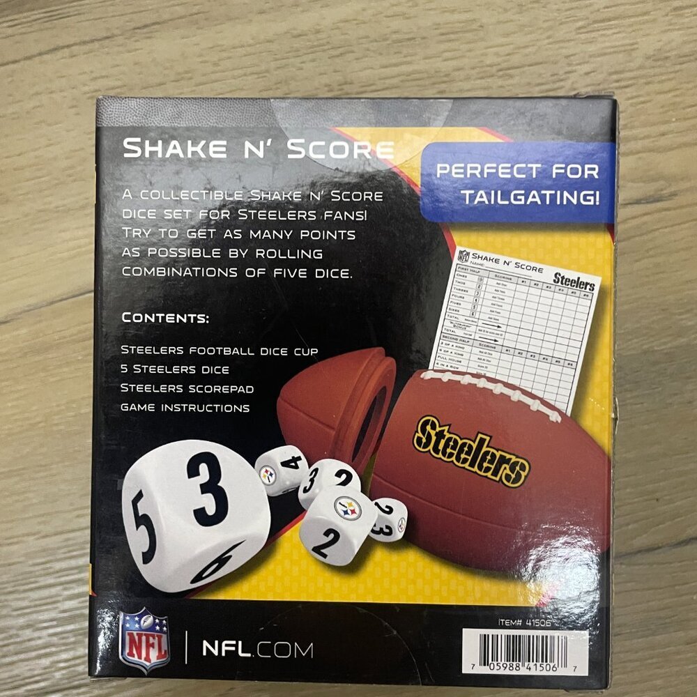 NFL Pittsburgh Steelers Shake N Score Travel Dice Game NEW! - Picture 4 of 4
